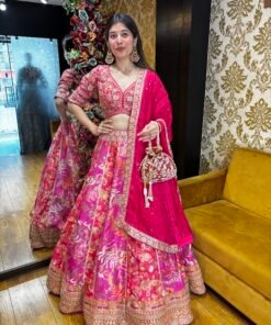 BLUSH PINK SILK HEAVY LENGHA WITH DUPATTA-BANARASI SILK