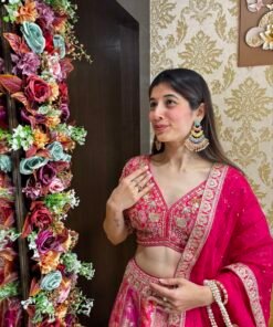 Alternative view of BLUSH PINK SILK HEAVY LENGHA WITH DUPATTA-BANARASI SILK