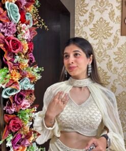 Alternative view of FITTED SKIRT BLOUSE WITH DETACHABLE SLEEVES-WHITE