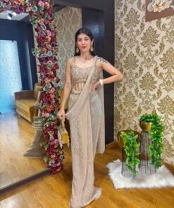 GOLD SEQUENCE CORSET BLOUSE READY DRAPE