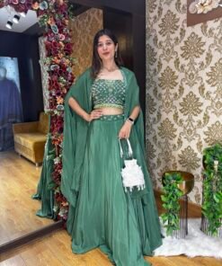 ANUSHKA KELLY GREEN LENGHA WITH KAFTAN JACKET