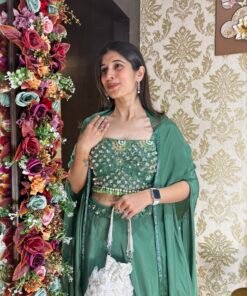 Alternative view of ANUSHKA KELLY GREEN LENGHA WITH KAFTAN JACKET