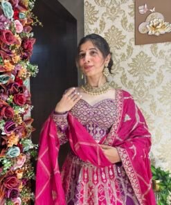 Alternative view of INAYA PURPLE PINK HEAVY LENGHA CHOLI WITH DUPATTA
