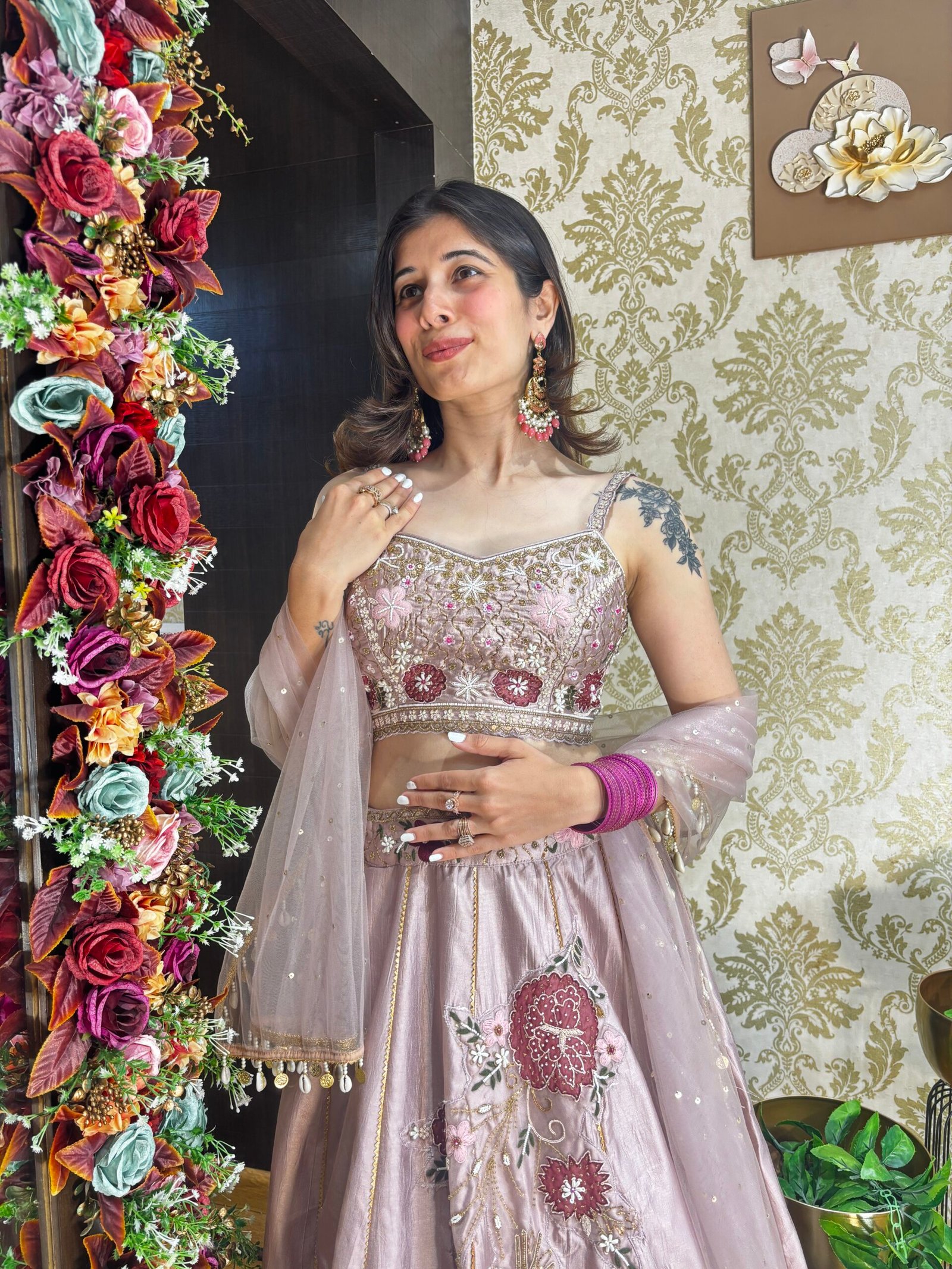 SHEEYA PINK HEAVY LENGHA CHOLI WITH DUPATTA - Image 2