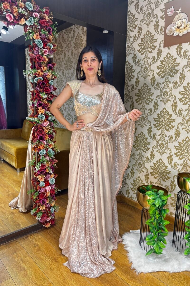 DIVA GOLD SEQUENCE DRAPE SAREE