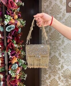 GOLD MINI STUNNING BOX TASSEL BAG
