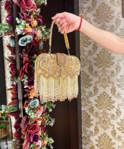 GOLD HEAVY PEARL CAPSULE BAG
