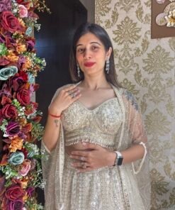 Alternative view of MOTHER OF PEARL HEAVY LEGHA CHOLI WITH JACKET