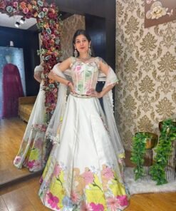 FAIRY-TAIL CORSET BLOUSE WITH HEAVY SKIRT & DUPATTA