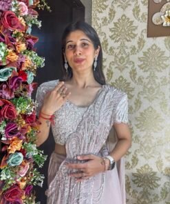 Alternative view of VIDA HEAVY DRAPE LENGHA SAREE-BABY PINK