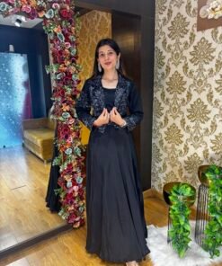 SIHANA STYLISH BLACK SKIRT BLOUSE WITH HEAVY BLAZER JACKET