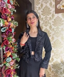 Alternative view of SIHANA STYLISH BLACK SKIRT BLOUSE WITH HEAVY BLAZER JACKET