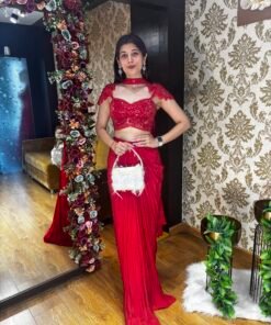 SCARLET RED BOLD INDO WESTERN DESIGN