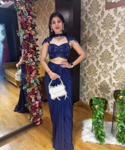 RAVA BOLD DEEP BLUE INDO WESTERN DESIGN