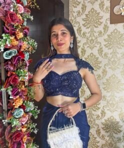 Alternative view of RAVA BOLD DEEP BLUE INDO WESTERN DESIGN