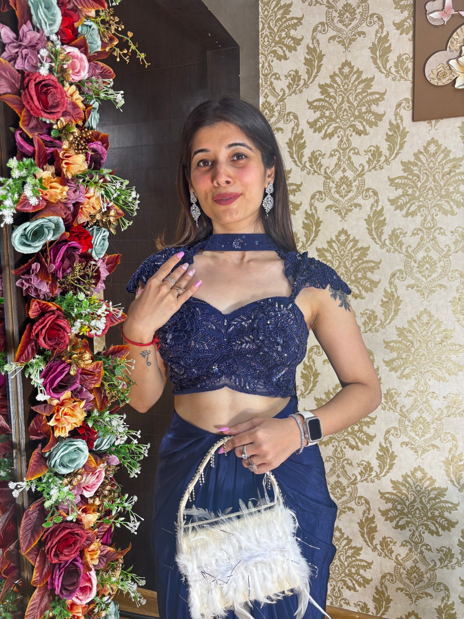 RAVA BOLD DEEP BLUE INDO WESTERN DESIGN - Image 2