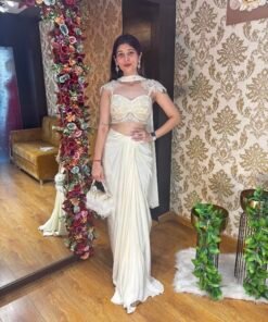RAVA BOLD WHITE INDO WESTERN DESIGN