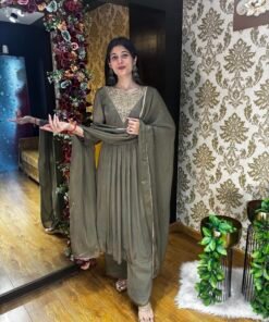 MYRA GREEN SUIT SET WITH HAND WORK & DUPATTA
