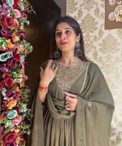 Alternative view of MYRA GREEN SUIT SET WITH HAND WORK & DUPATTA
