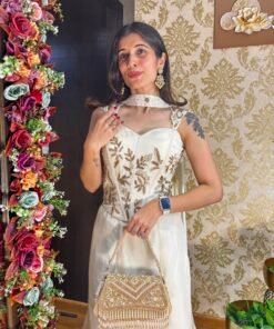 Alternative view of SHAFA FISH CUT SKIRT WITH CORSET BLOUSE-WHITE