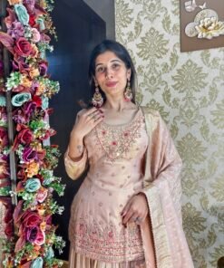 Alternative view of KIARA TRADITIONAL OMBRE PINK LENGHA CHOLI WITH LONG TOP