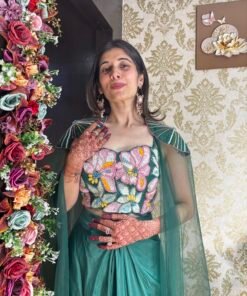 Alternative view of AIVA STYLISH GREEN INDO WESTERN WITH CAPE