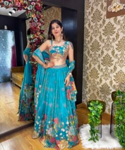 ISHA STYLISH FLORAL ONE SIDE SHOULDER CROP LENGHA