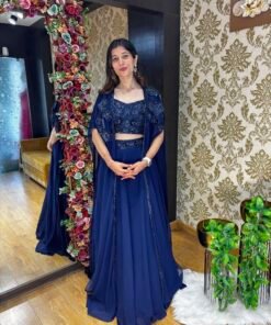 IRA ROYAL BLUE INDO WESTERN WITH DRAMATIC CAPE