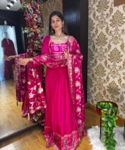 VIYA SILK BANDHANI HEAVY ANARKALI WITH HEAVY DUPATTA