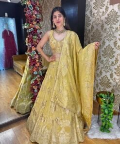 PIYA TRADITIONAL HEAVY SILK LENGHA CHOLI WITH HAND WORK
