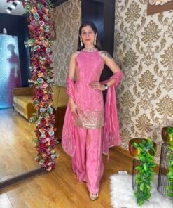SHAYYA HALTER NECK STYLISH PLAZZO SET WITH DUPATTA