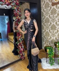 BEBO BLACK STYLISH READY TO WEAR DRAPE