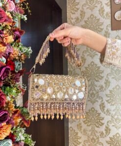 ROYAL GOLD MIRROR DROPLET HANDBAG