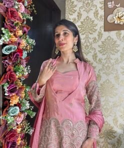 Alternative view of ROYAL PINK HEAVY SHARARA SET WITH DUPATTA