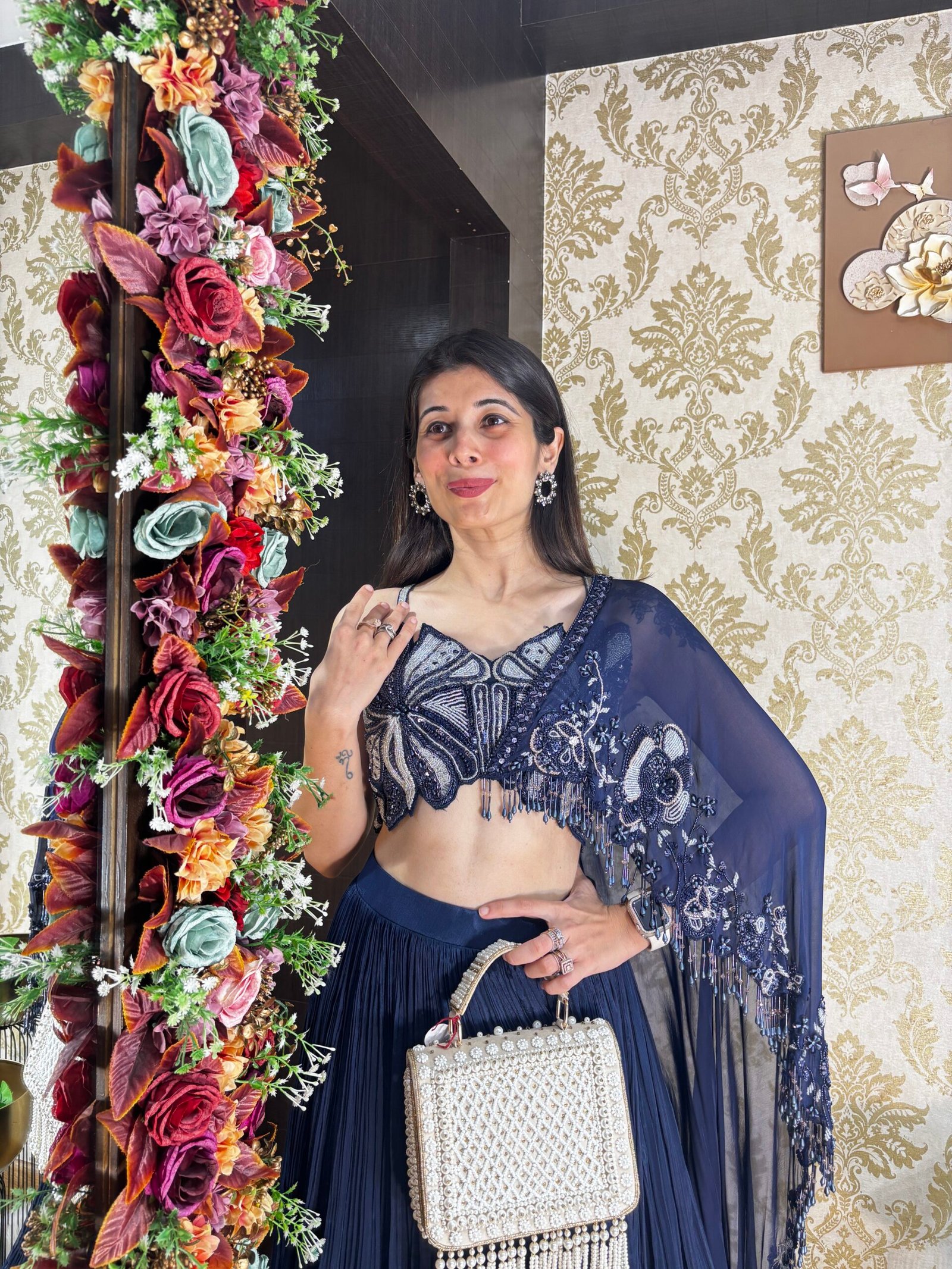 TWILIGHT BLUE LENGHA SET WITH ONE SIDE FLAP - Image 2