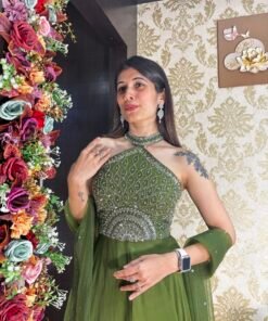 Alternative view of RAW MANGO BLOOM CROSS SHOULDER PLAZZO SET