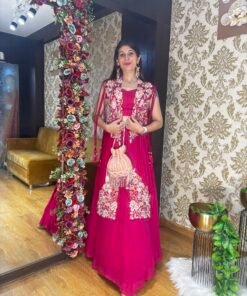 MEHAR GULABI JACKET STYLE INDO WESTERN WITH FRINGES
