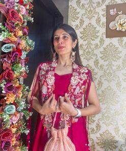 Alternative view of MEHAR GULABI JACKET STYLE INDO WESTERN WITH FRINGES