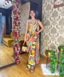 CELESTE SEQUIN ABSTRACT DRAPE-MULTI COLOUR