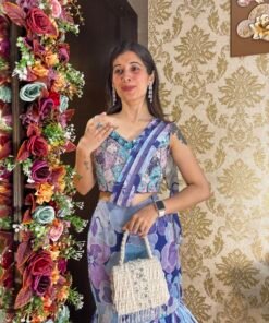 Alternative view of SAISHA STYLISH FISH CUT SKIRT CROP WITH DRAPE -LAVENDER