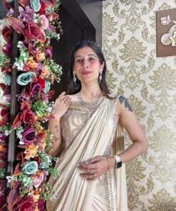 Alternative view of IVORY ELEGANCE CORSET DRAPE SAREE