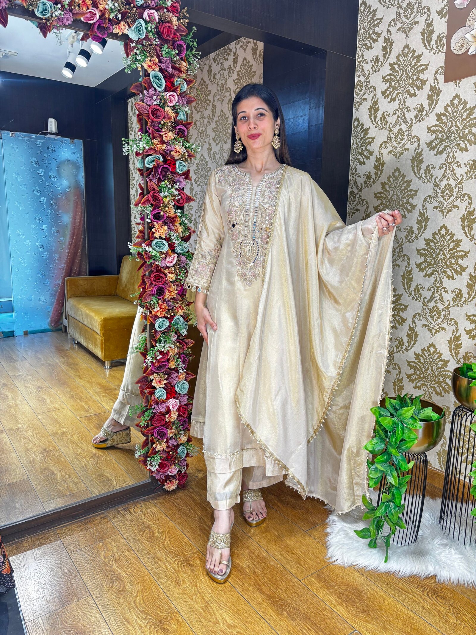 CHAND ANARKALI MIRROR SUIT WITH DUPATTA
