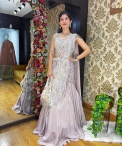 NORA LIGHT LAVENDER FLAP LENGHA DRAPE SAREE