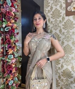 Alternative view of CHAMPAGNE GLOW DRAPE READY TO WEAR SAREE