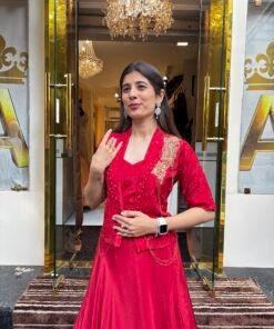 Alternative view of BIBA RED STYLISH BLAZER CROP TOP