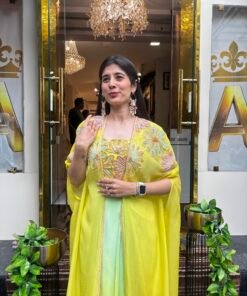 Alternative view of SANGRIA OMBRE YELLOW & MINT GREEN SKIRT BUSTER WITH CAPE