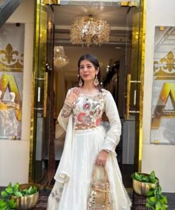 Alternative view of RANGREZA WHITE SKIRT WITH LONG TOP & DUPATTA