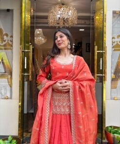 Alternative view of RUST ROOH LENGHA SET WITH DUPATTA