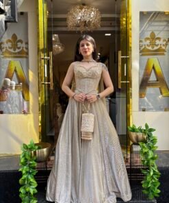 SHIMMERING STARDUST CORSET LENGHA WITH DUPATTA-GOLD