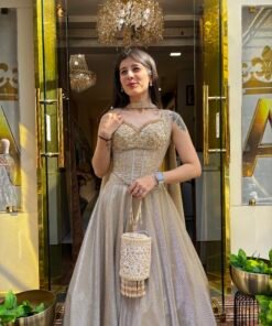 Alternative view of SHIMMERING STARDUST CORSET LENGHA WITH DUPATTA-GOLD